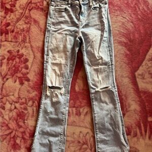 American Eagle Outfitters Light Blue Distressed Flare Jeans